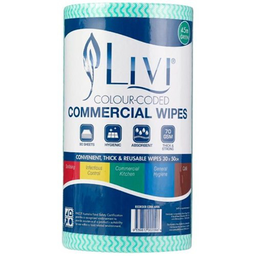 Picture of Livi Essentials Commercial Wipes 90s (Available in Blue or Green)