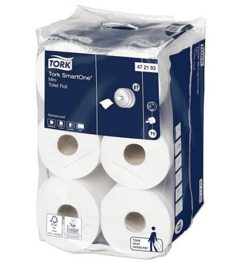 Picture of Tork Advanced T9 SmartOne Mini Toilet Tissue 2ply 620s (12/PACK)